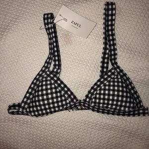 ZAFUL NWT Gingham Bikini Top